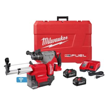 Milwaukee M18 FUELA 1-1/8" SDS Plus Rotary Hammer w/ ONE-KEYA & HAMMERVACA Dedicated Dust Extractor Kit 2915-22DE