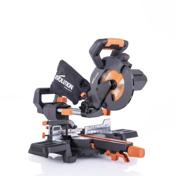 Evolution R185SMS+: Single Bevel Sliding Miter Saw With 7-1/4 in. Multi-Material Cutting Blade R185SMS+