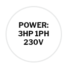 3HP 1ph 230v