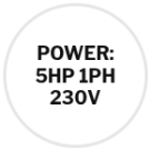 5HP 1ph 230v