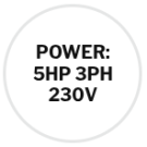 5HP 3ph 230v